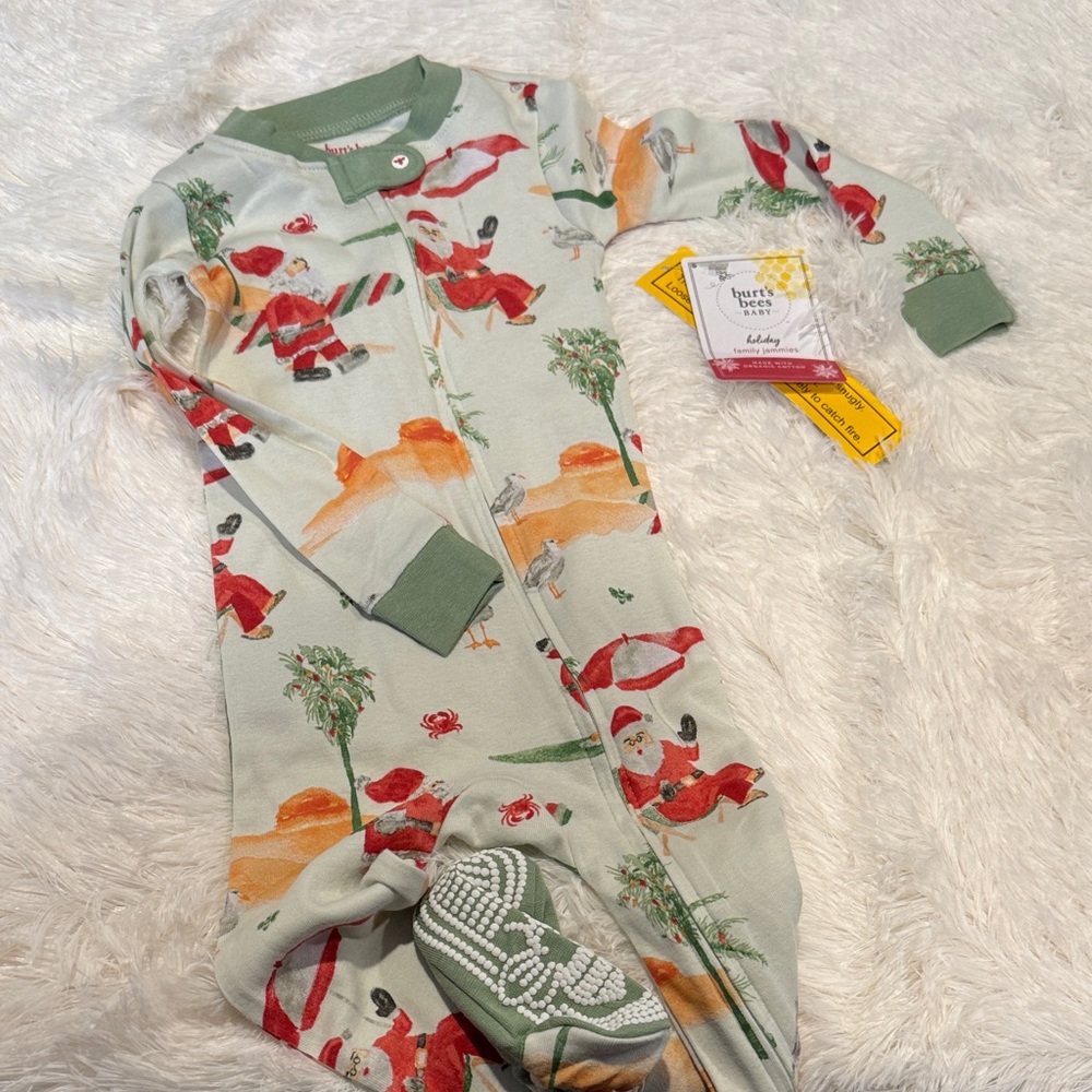 Burt's Bees Baby Holiday Santa Onesie